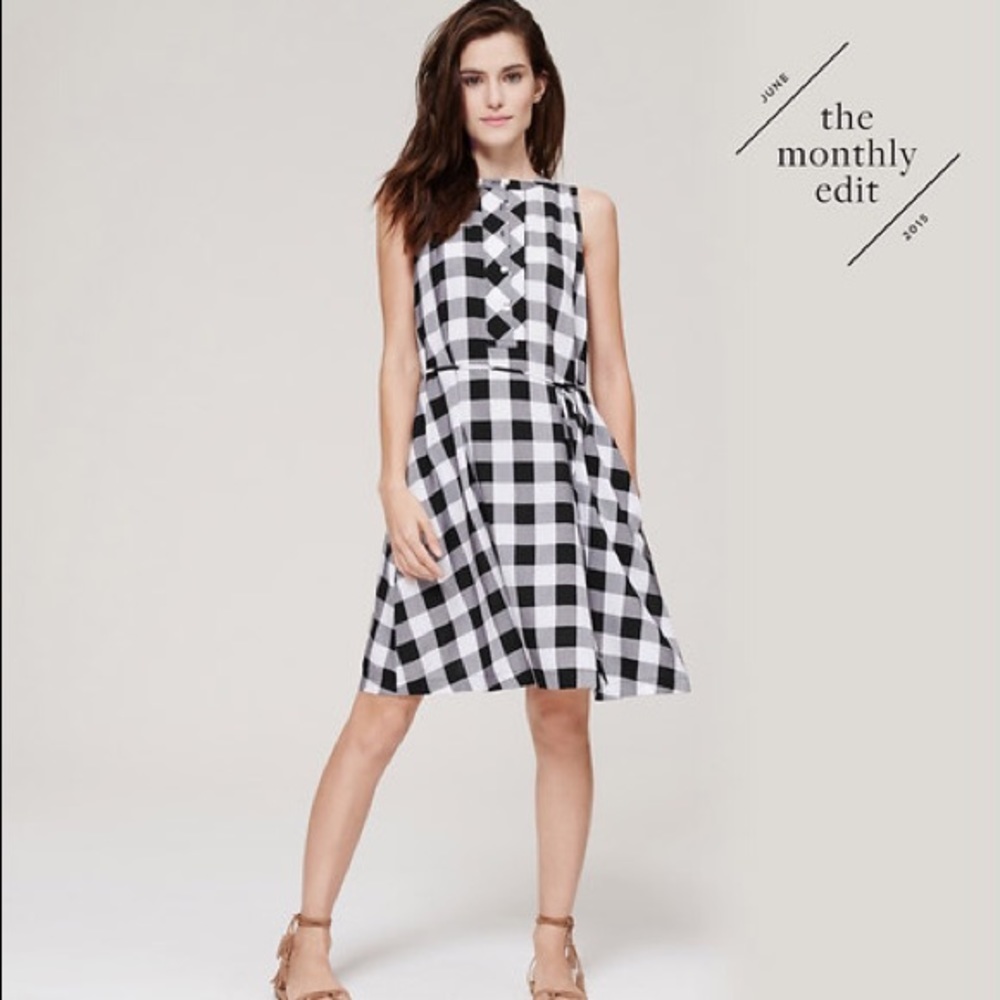 Loft gingham gamine dress